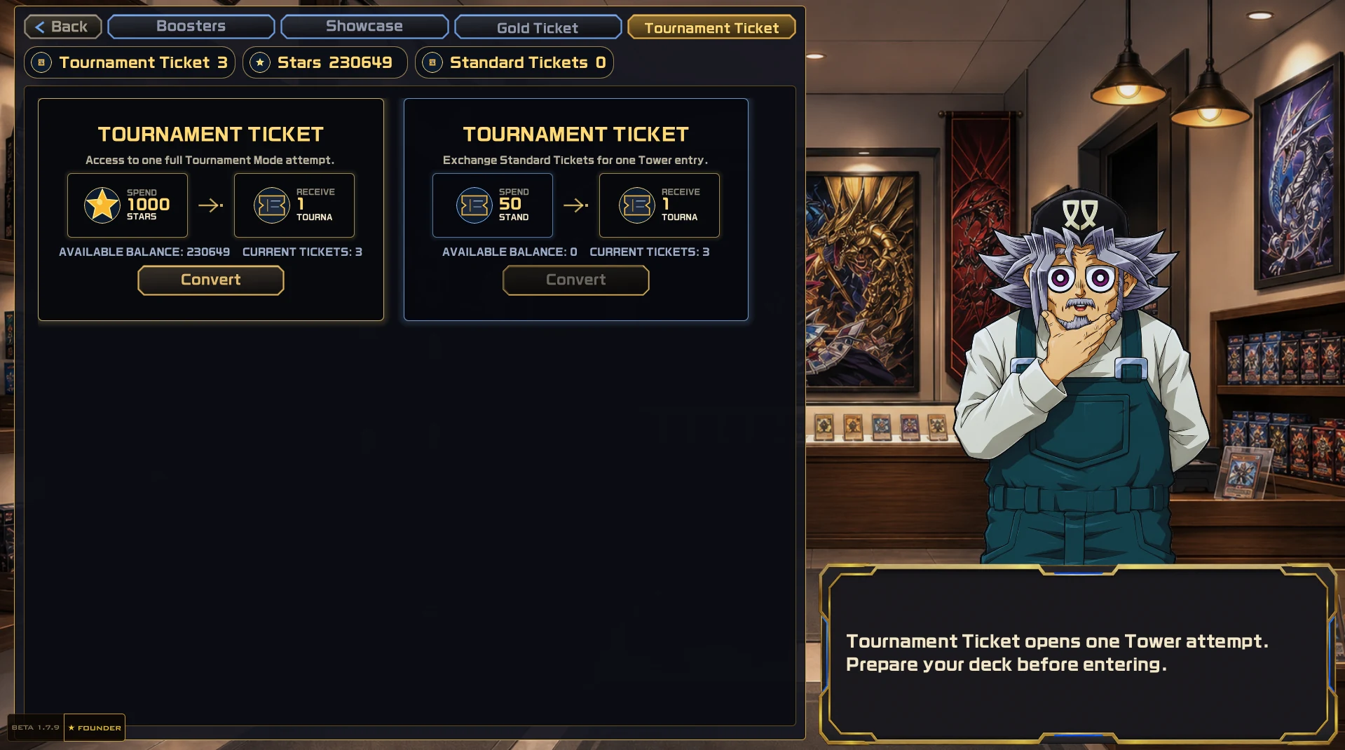Tickets de Torneio